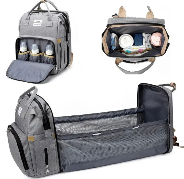 New Foldable Sleepover Mom Bag, Multifunctional Baby Diaper Storage Bag, Large Capacity Crib Stroller Backpack New Foldable Sleepover Mom Bag, Multifunctional Baby Diaper Storage Bag, Large Capacity Crib Stroller Backpack